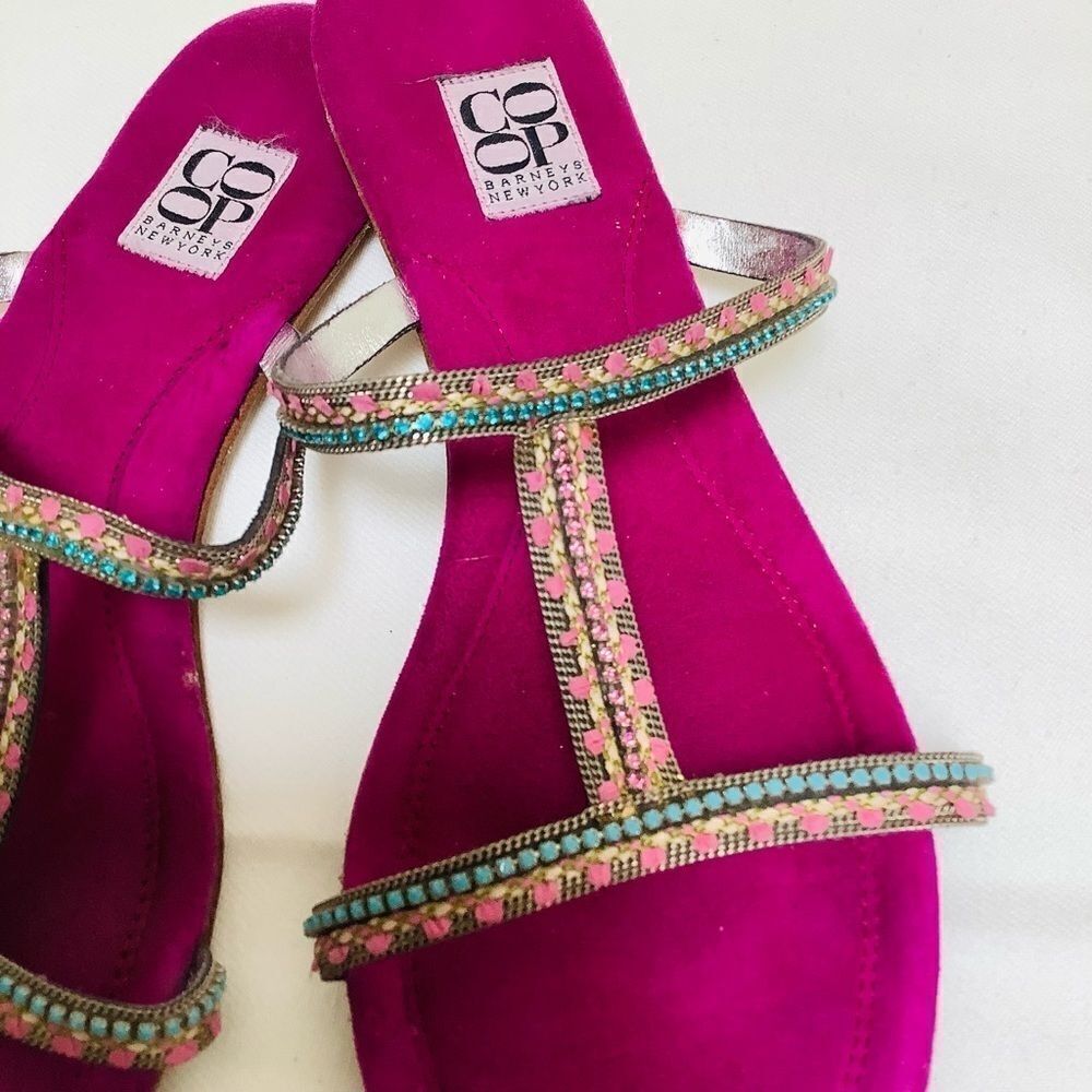 RHINESTONE BARNEYS NY SANDALS 8.5 ECU WEDDING SHOWER SUMMER